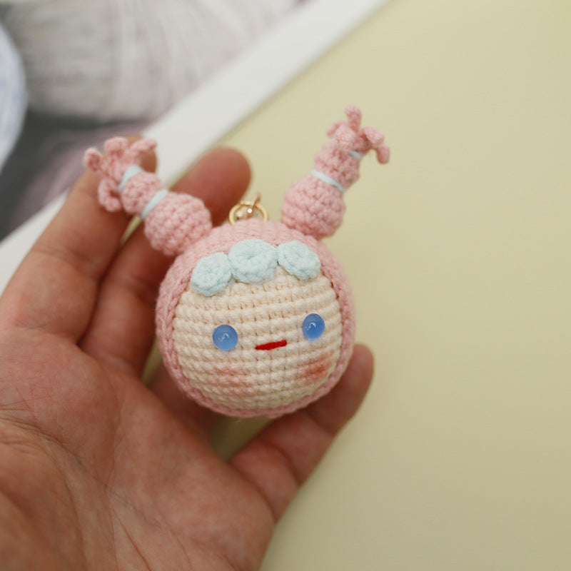 Wholesale Wool Crocheted Cartoon Meatball Keychain